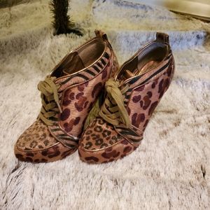 Shiekh Leopard Print Bootie Heels
